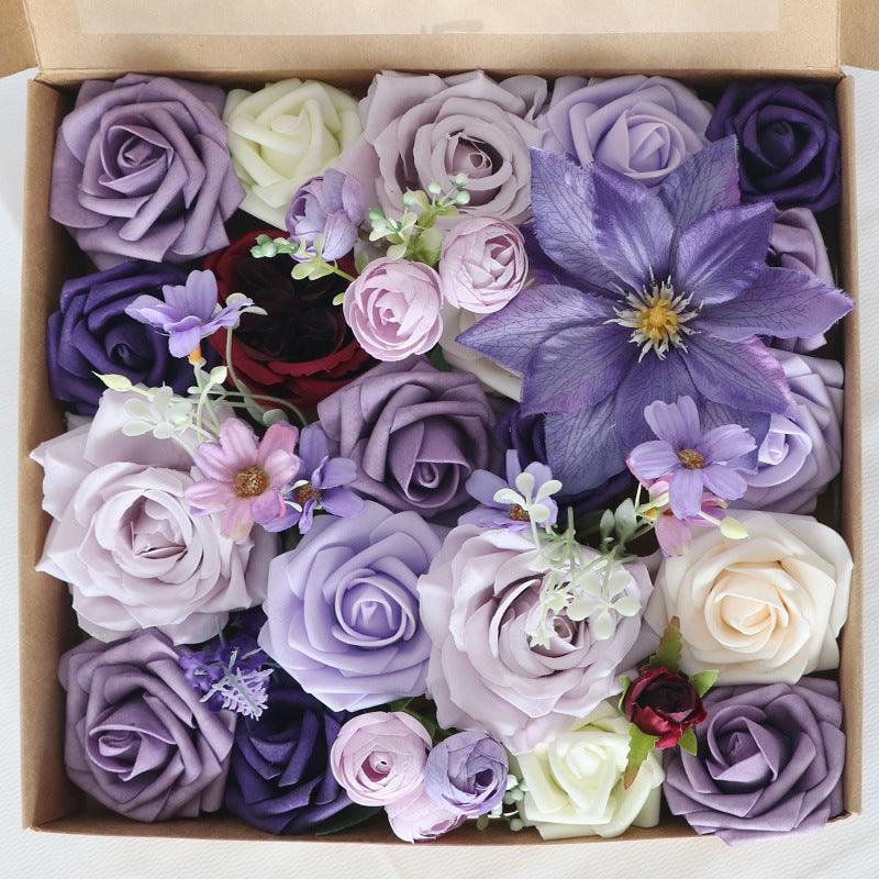 Simulation Flower Box Flower Wedding Birthday Party Accompaniment Gift Flower Box Handmade DIY